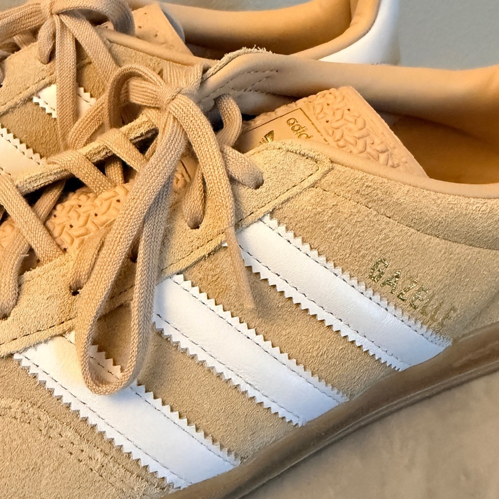 Adidas Gazelle Beige and White Sneakers